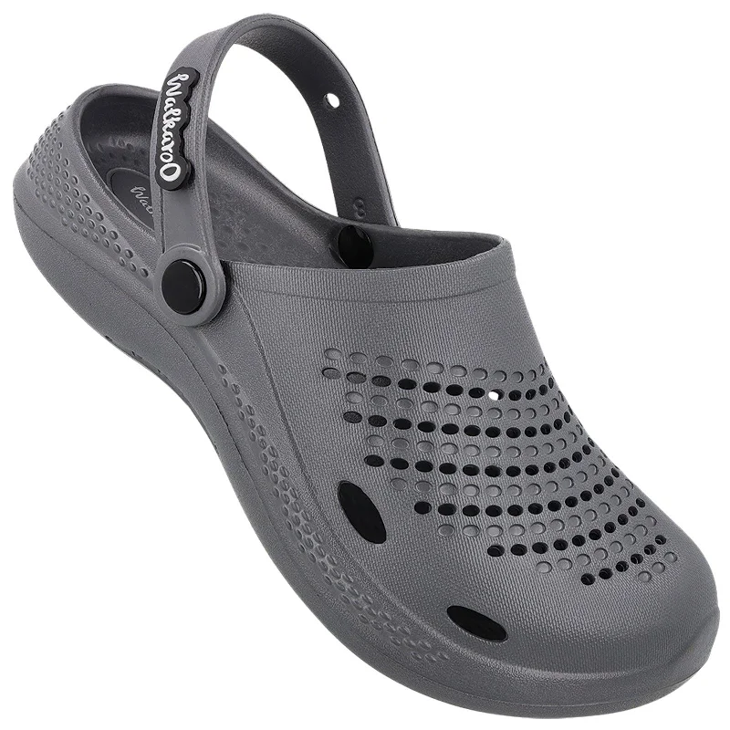 Sandals with sleek soles-Men's Clogs  - WC8716 Dark Grey