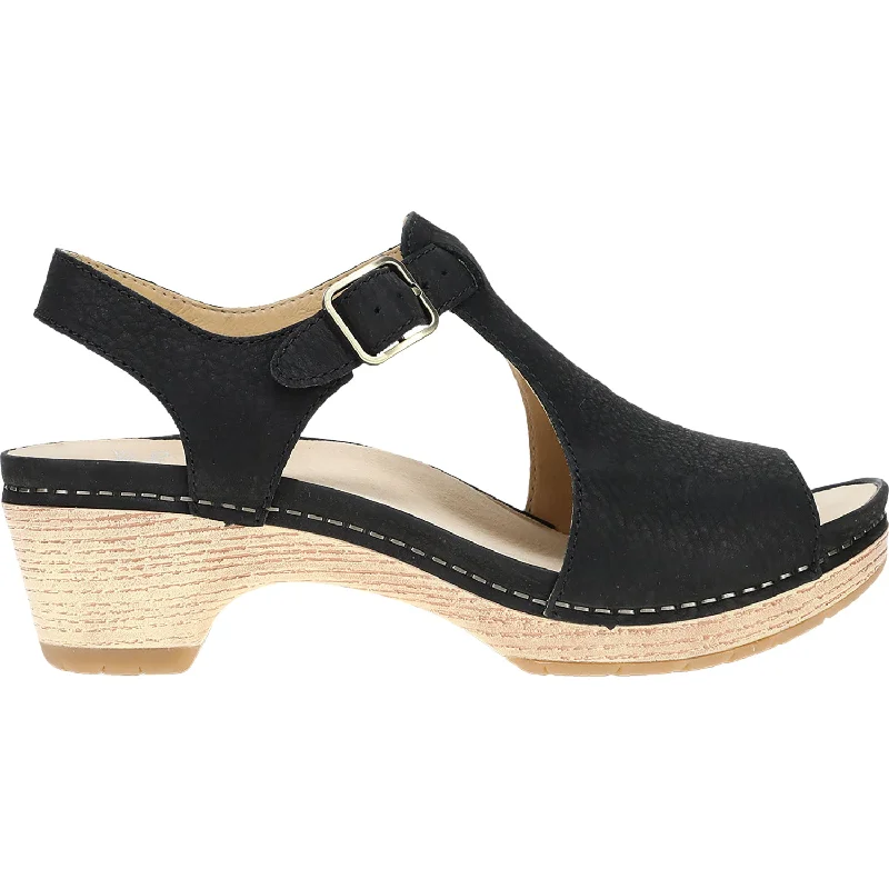 Sandals with vibrant comfort-Women's Dansko Laverne Black Milled Nubuck