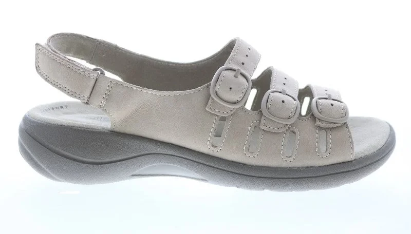 Sandals for casual soles-Women's Clarks Saylie Quartz Sand Leather