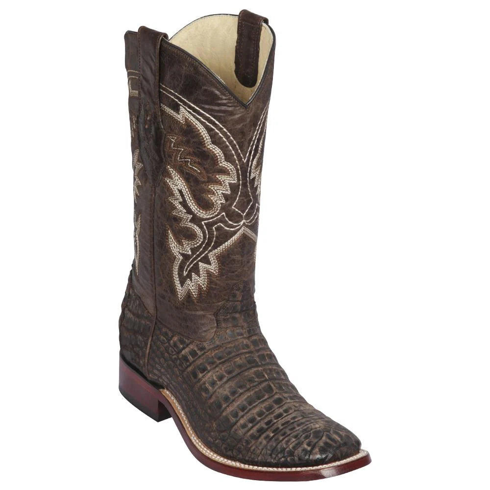 Cowboy boots with turquoise bead detailsLos Altos 8228235 Men's Sanded Brown Genuine Caiman Belly Wide Square Toe Cowboy Boots