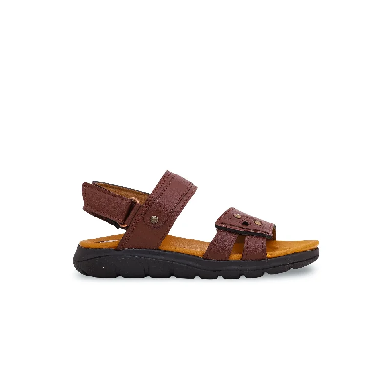 Sandals with sleek comfort-Boys Brown Formal Sandal KD9580