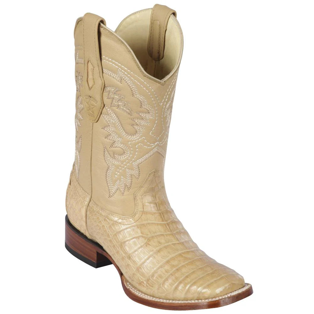 Cowboy boots with distressed cowboy appealLos Altos 8228211 Men's Oryx Genuine Caiman Belly Wide Square Toe Cowboy Boots