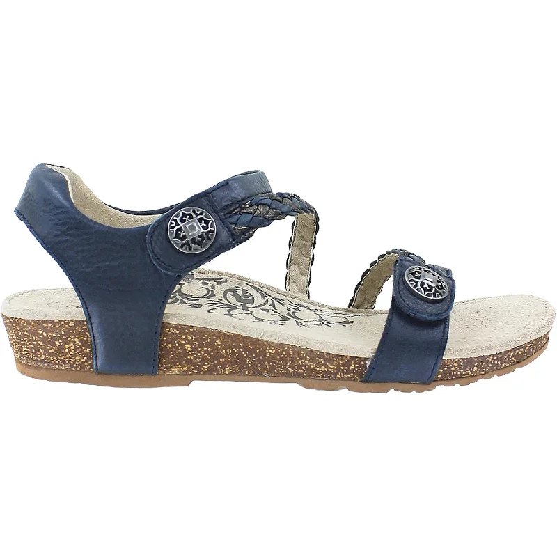 Sandals for rugged soles-Women's Aetrex Jillian Navy Leather