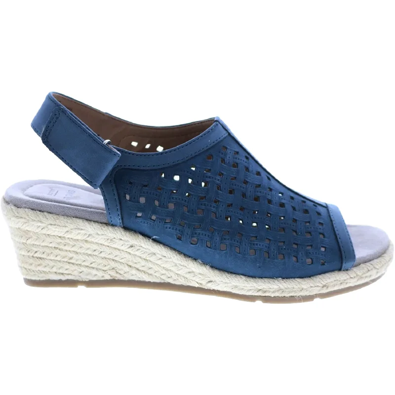 Sandals for active comfort-Women's Earth Nevada Moroccan Blue Leather