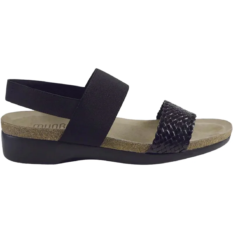 Sandals with trendy heels-Women's Munro Pisces Black Woven Leather