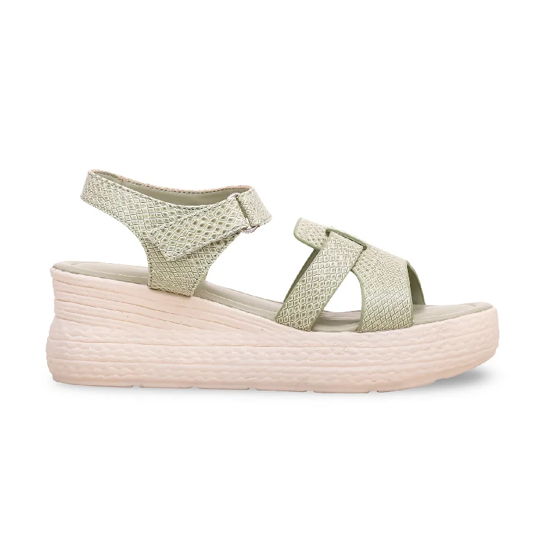 Sandals with soft soles-Green Formal Sandal PU0222