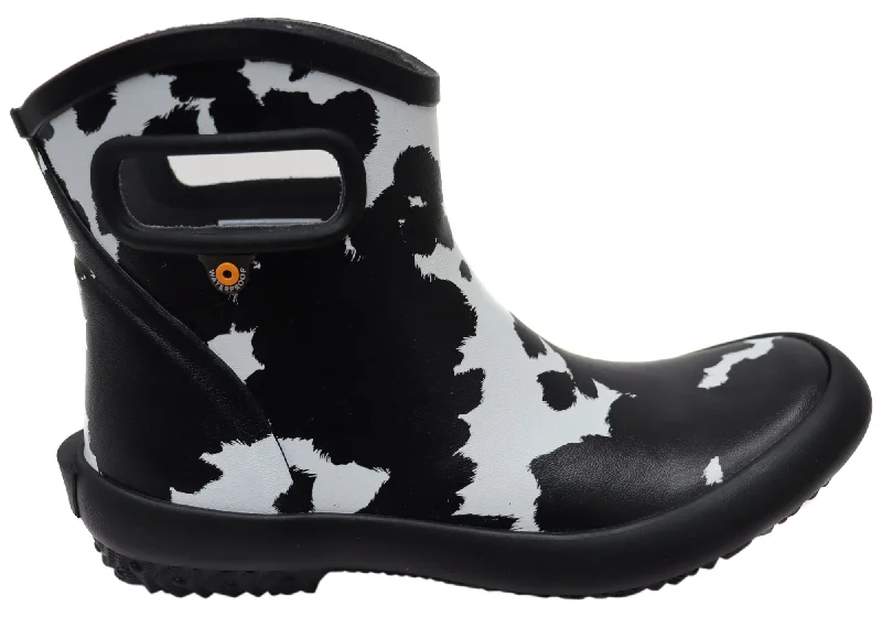 Ankle boots with solid warmth-Bogs Womens Patch Ankle Boot Cow General Purpose Gumboots