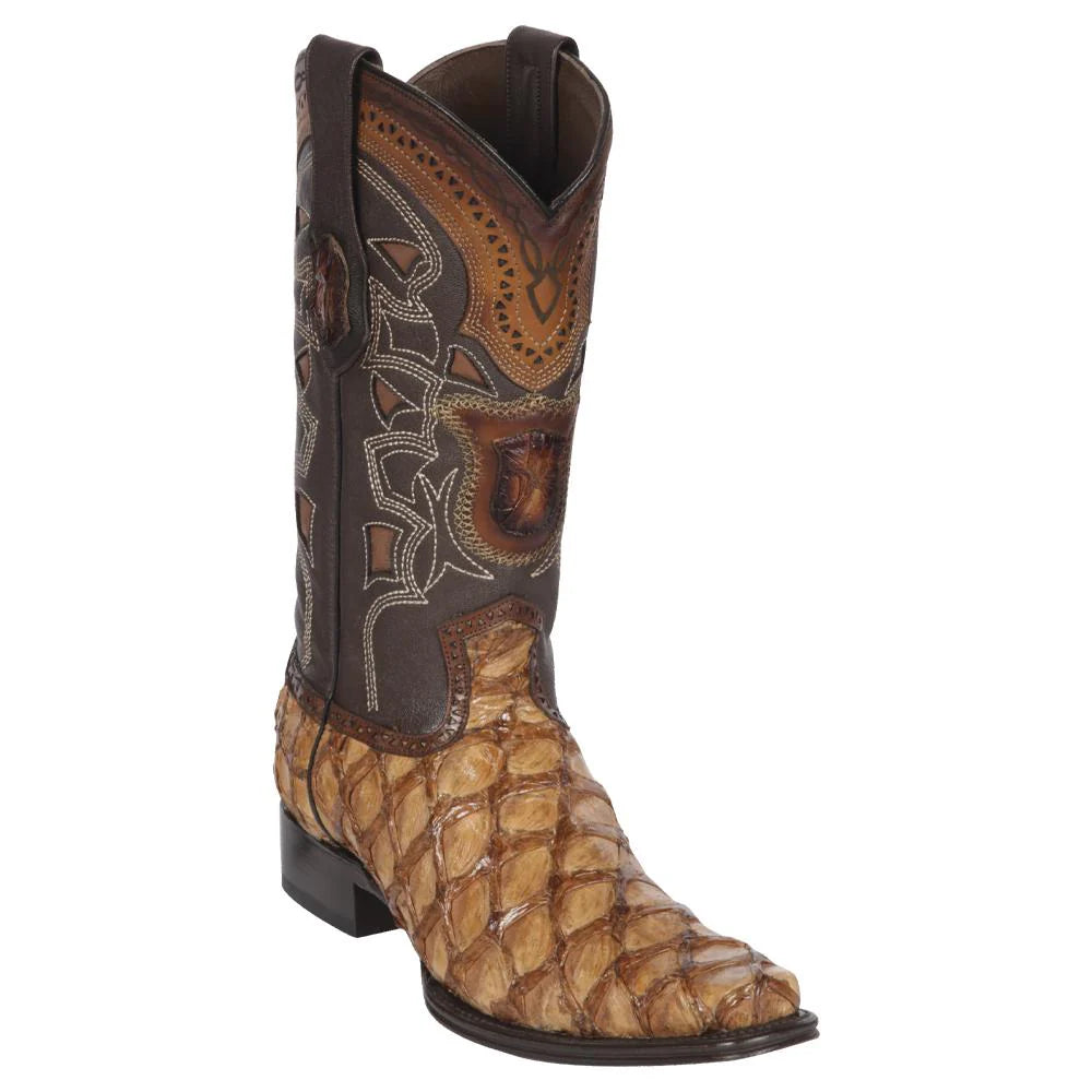 Cowboy boots for cowboy culture comfortLos Altos 761011 Men's Oryx Genuine Piraruccu European Square Toe Cowboy Boots