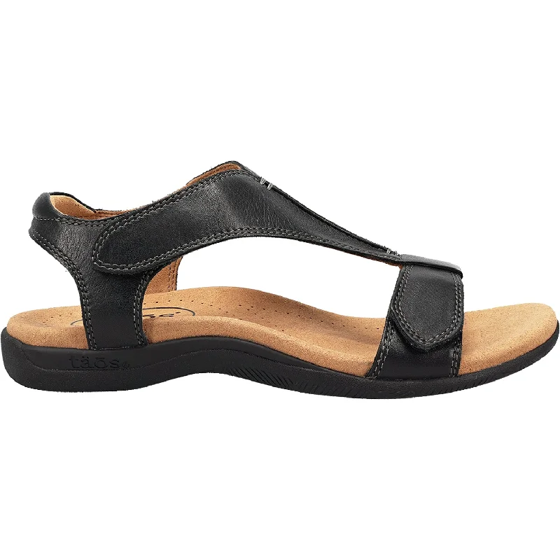 Sandals with firm heels-Women's Taos The Show Black Leather