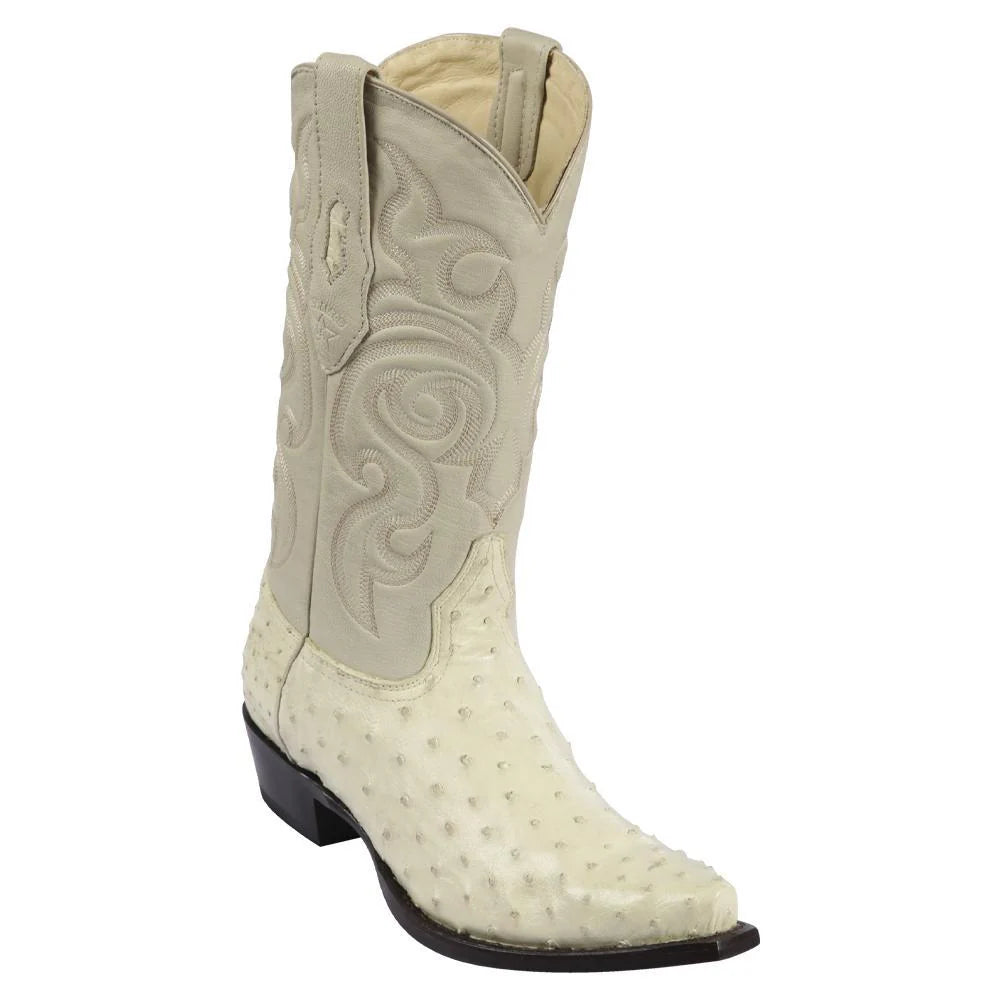 Cowboy boots for cowboy history buffsLos Altos 940304 Men's Winter White Genuine Ostrich Snip Toe Cowboy Boots