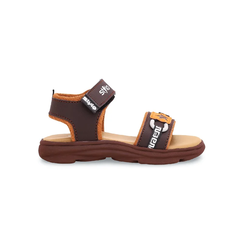 Sandals with slip-on comfort-Boys Brown Casual Sandal KD9661