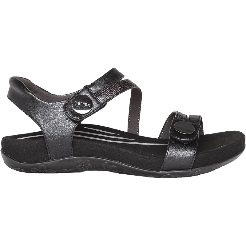 Sandals for active comfort-Women's Aetrex Jess Black Synthetic