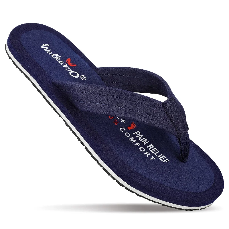 Sandals for rugged soles-Men's Care Plus Flip-Flop  - WH3810 Navy Blue