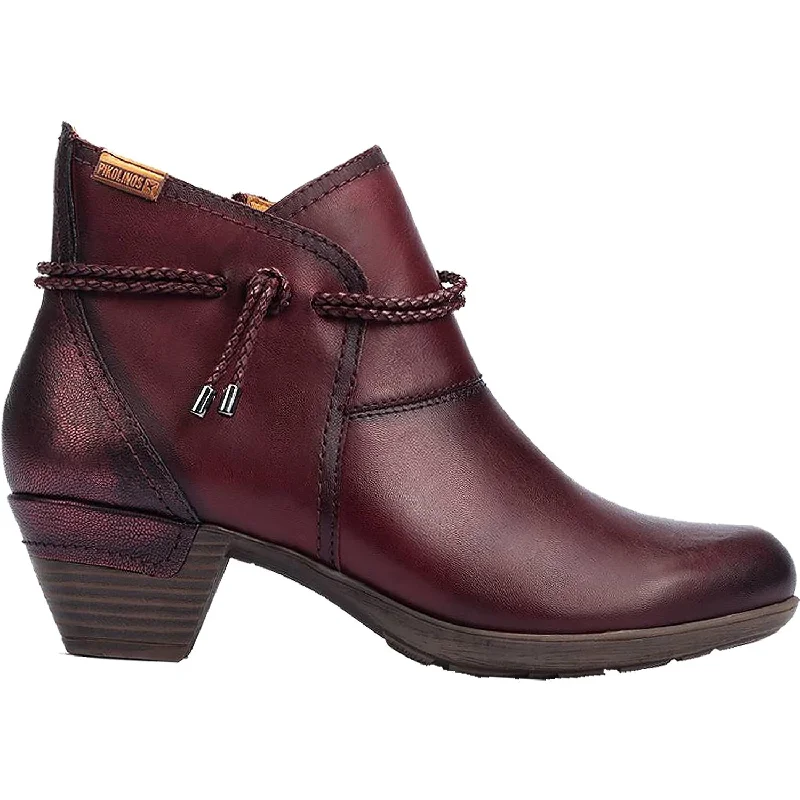 Booties for outdoor snugWomen's Pikolinos Rotterdam 902-8775 Garnet Leather