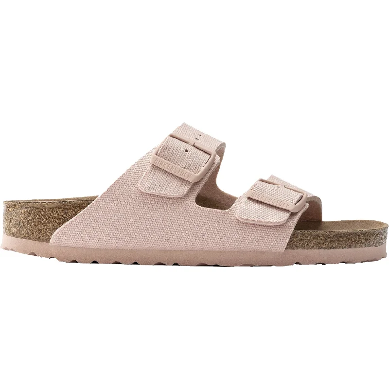 Sandals with durable heels-Women's Birkenstock Arizona Vegan Soft Pink Canvas