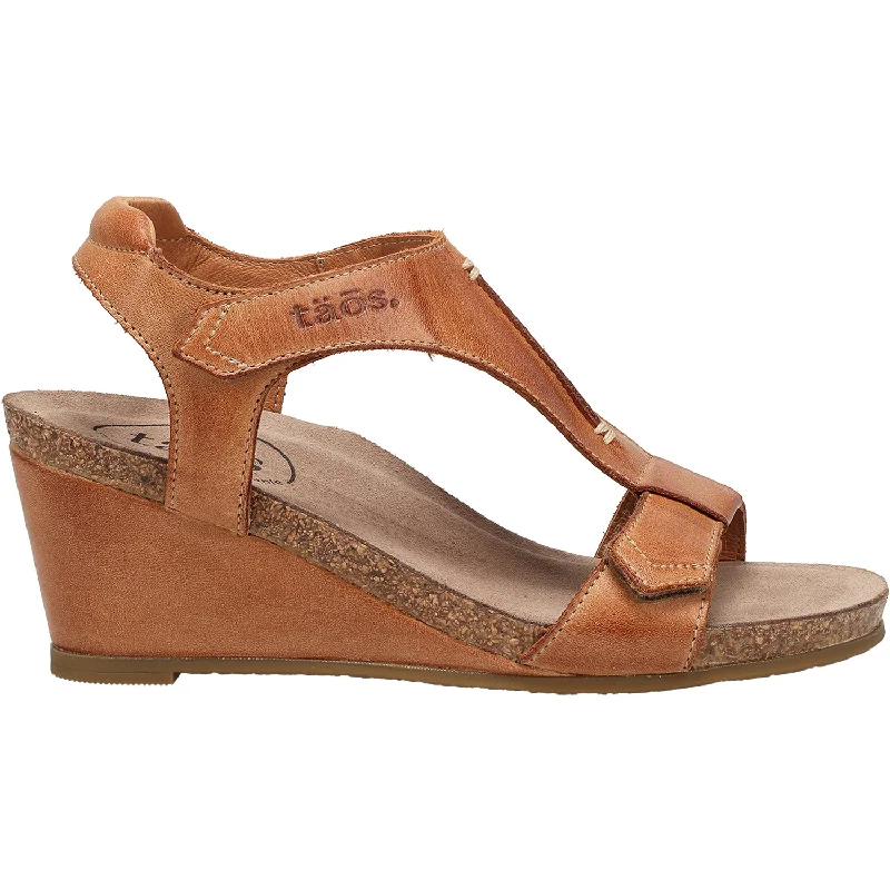 Sandals with sleek soles-Women's Taos Sheila 2 Caramel Leather