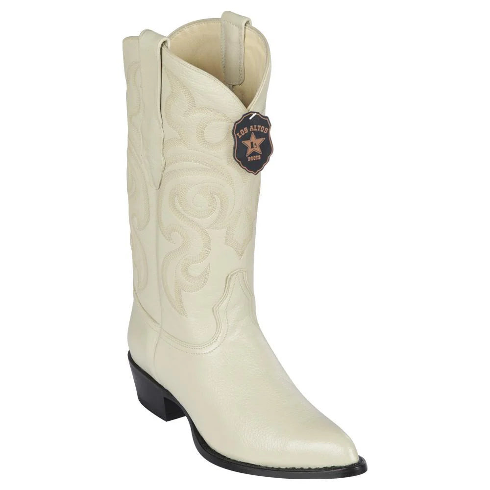 Cowboy boots for rugged cowboy comfortLos Altos 995104 Men's Winter White Genuine ELK J Toe Cowboy Boots