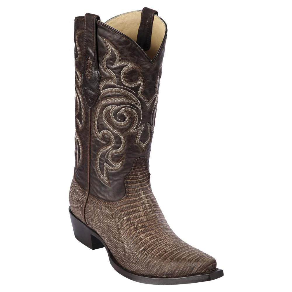 Cowboy boots for country music loversLos Altos 940735 Men's Sanded Brown Genuine Teju Snip Toe Cowboy Boots