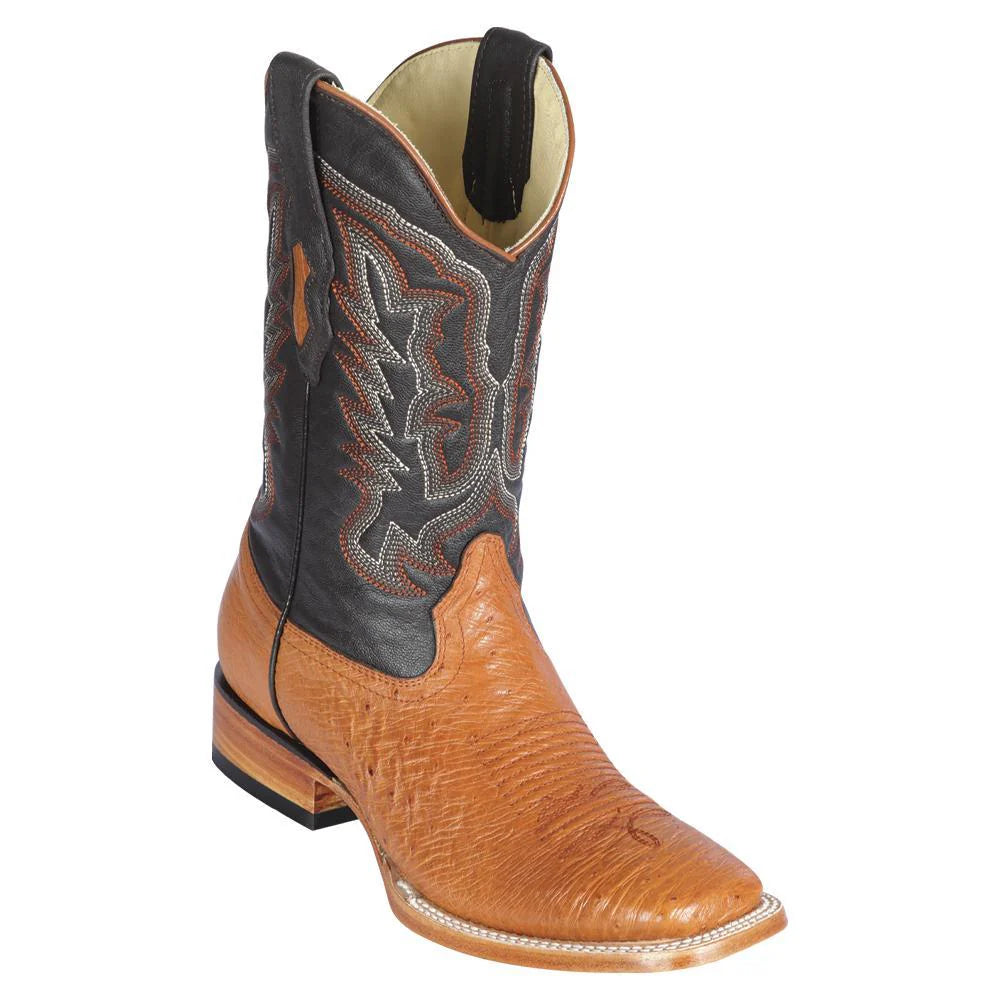 Cowboy boots for country lifestyle wearLos Altos 8279751 Men's Honey Genuine Smooth Ostrich Wide Square Toe Cowboy Boots