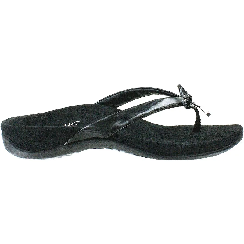 Sandals for rugged heels-Women's Vionic Bella II Black Patent Leather