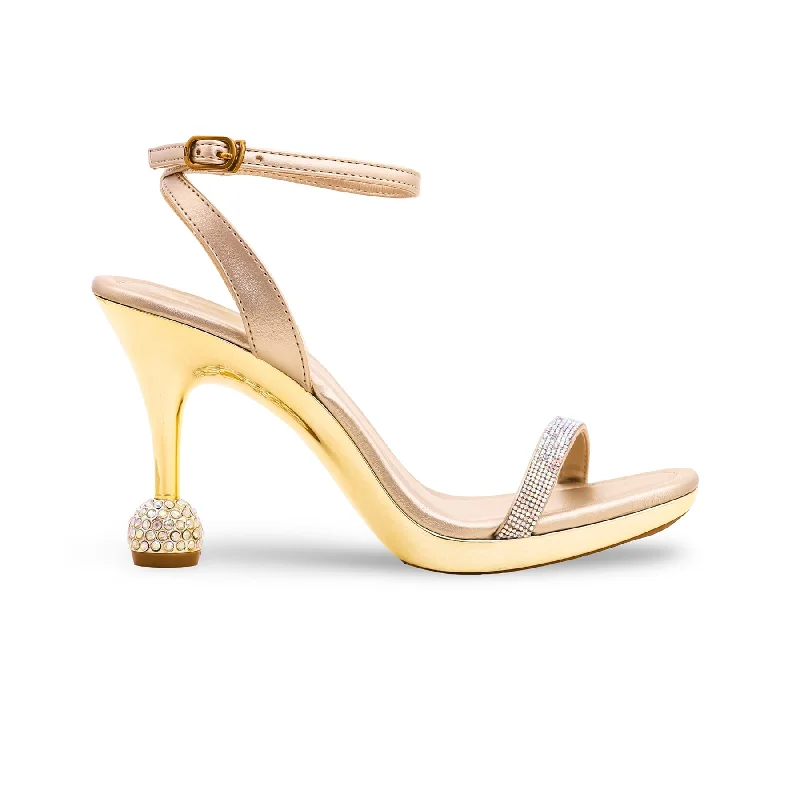 Sandals with breathable design-Golden Fancy Bridal Sandal FN5849