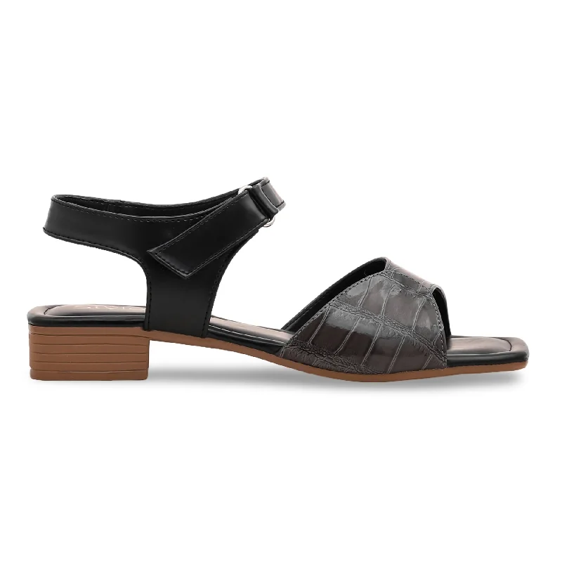 Sandals for warm comfort-Black Formal Sandal FR5295