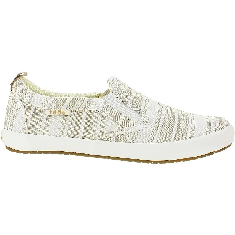 Casual shoes with bold pattern-Women's Taos Dandy Tan Stripe Canvas