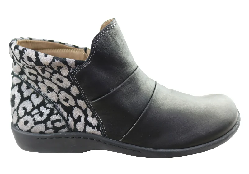 Ankle boots for all-day ease-Flex & Go Katrina Womens Comfort Leather Ankle Boots Made In Portugal