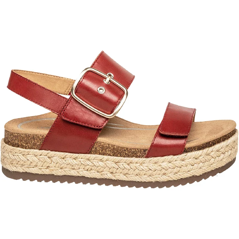 Sandals for sweaty feet-Women's Aetrex Vania Red Leather