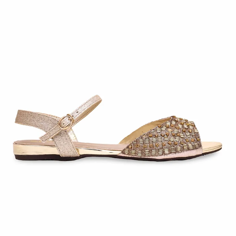 Sandals with sleek comfort-Golden Fancy Sandal FN5998