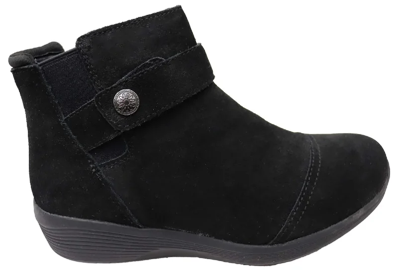 Ankle boots for petites in blue-Skechers Womens Arya Fall Days Comfortable Ankle Boots