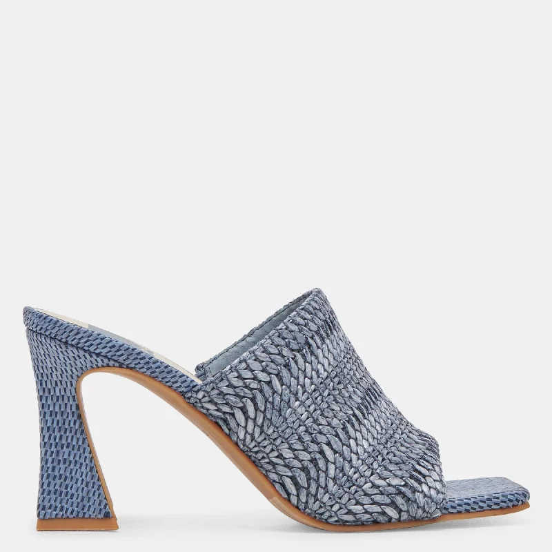 Heeled sandals for warm evenings-Novis Heels Blue Woven