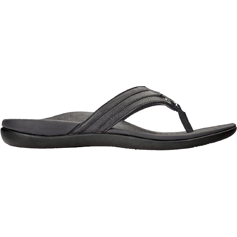 Sandals for outdoor style-Women's Vionic Tide Aloe Black Leather