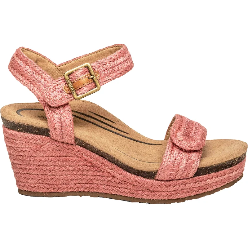 Sandals for outdoor soles-Women's Aetrex Sydney Raspberry Jute