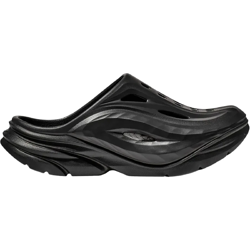 Sandals with bright soles-Unisex Hoka Ora Recovery Mule Black/Black Synthetic