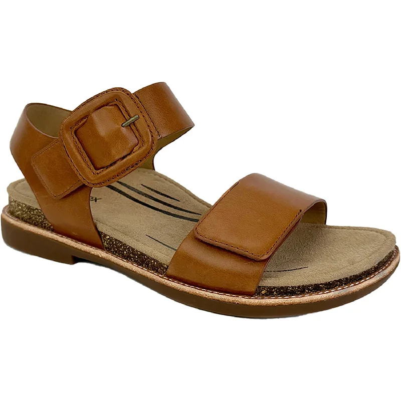 Sandals for rugged soles-Women's Aetrex Claire Cognac Leather