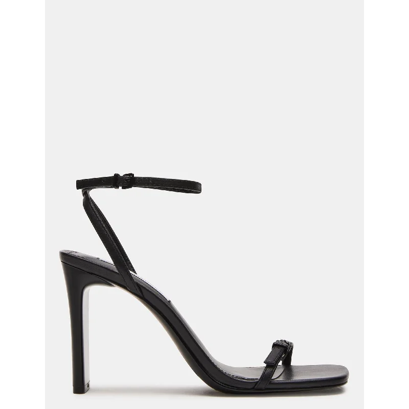 Heeled sandals with high heel-Ailene Black Leather