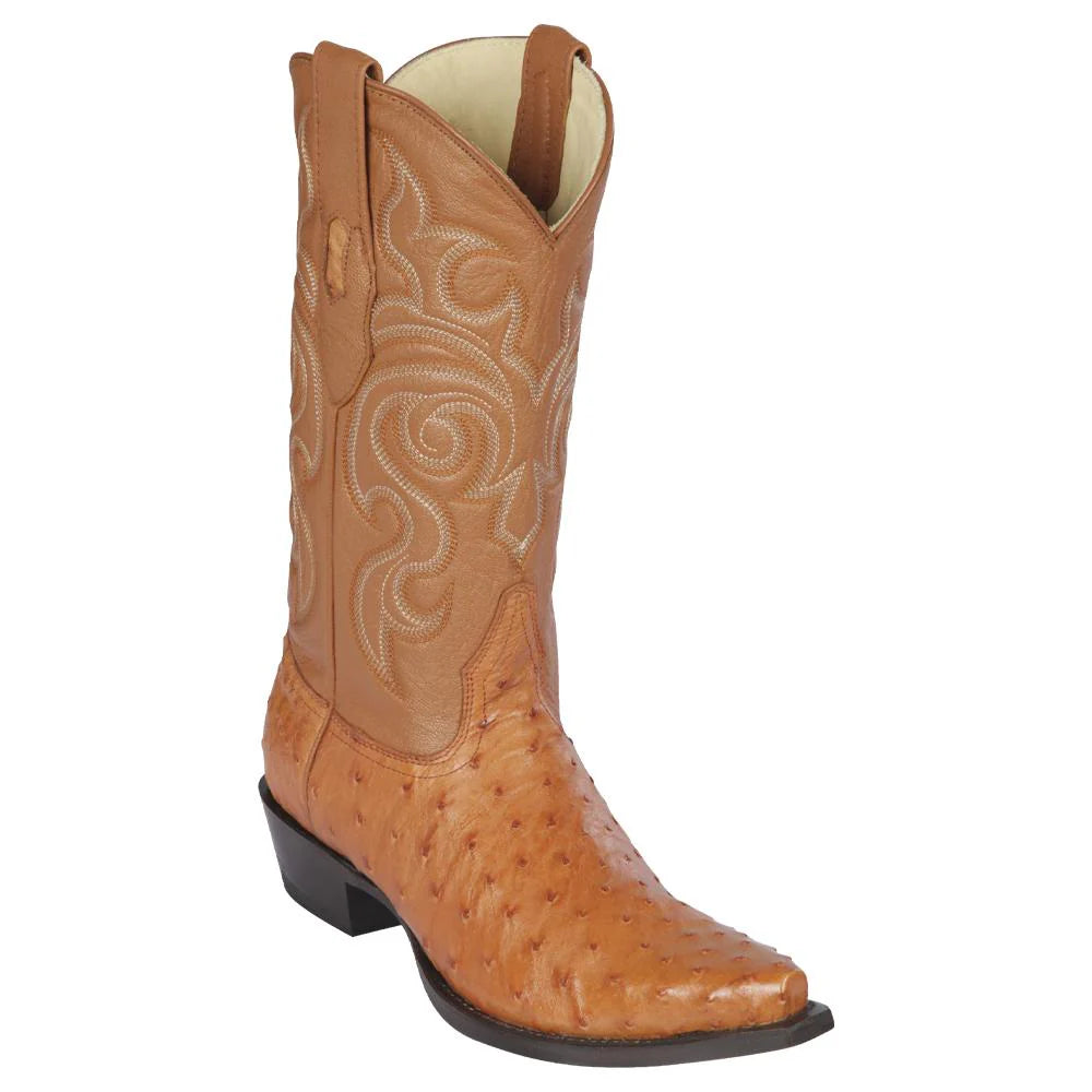 Cowboy boots for dusty cowboy trailsLos Altos 940351 Men's Honey Genuine Ostrich Snip Toe Cowboy Boots