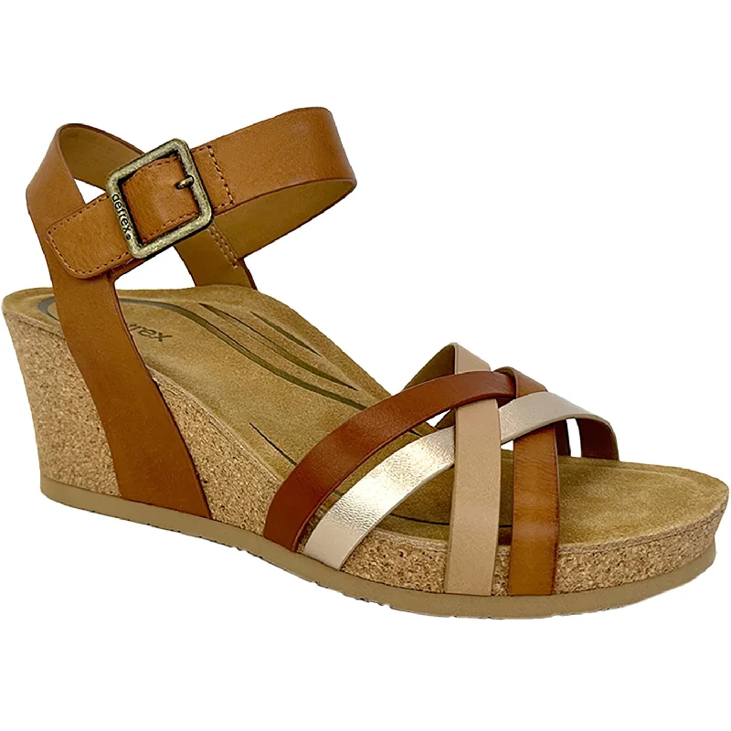 Sandals for beach comfort-Women's Aetrex Noelle Ginger Multi Leather