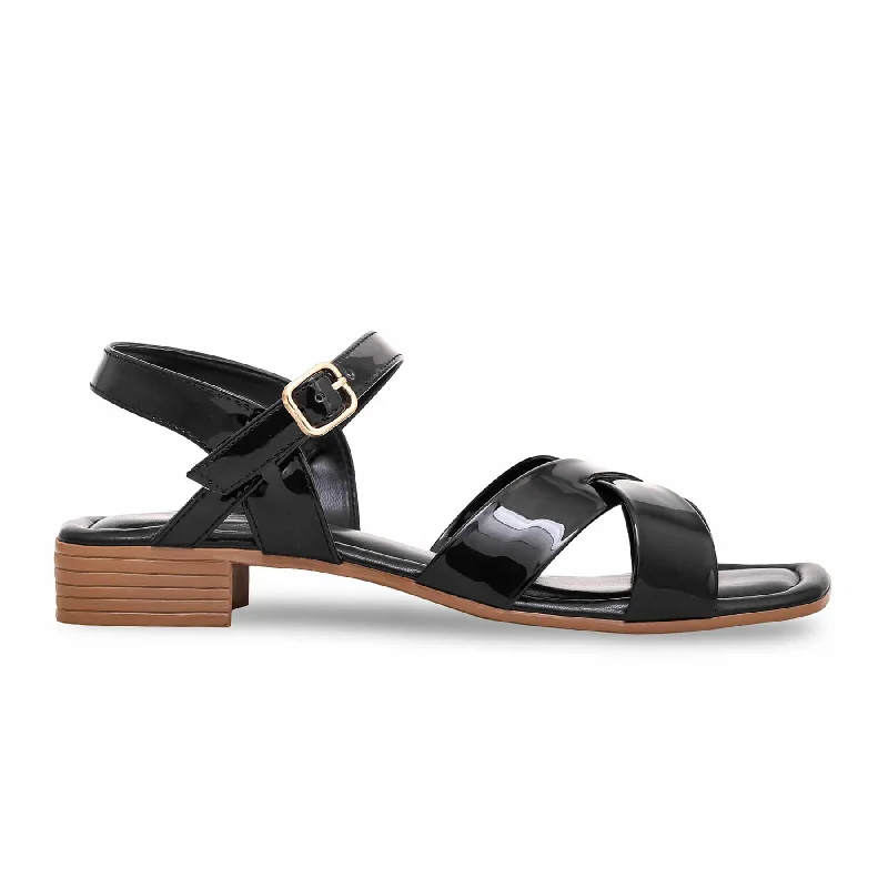 Sandals with adjustable straps-Black Formal Sandal FR5282