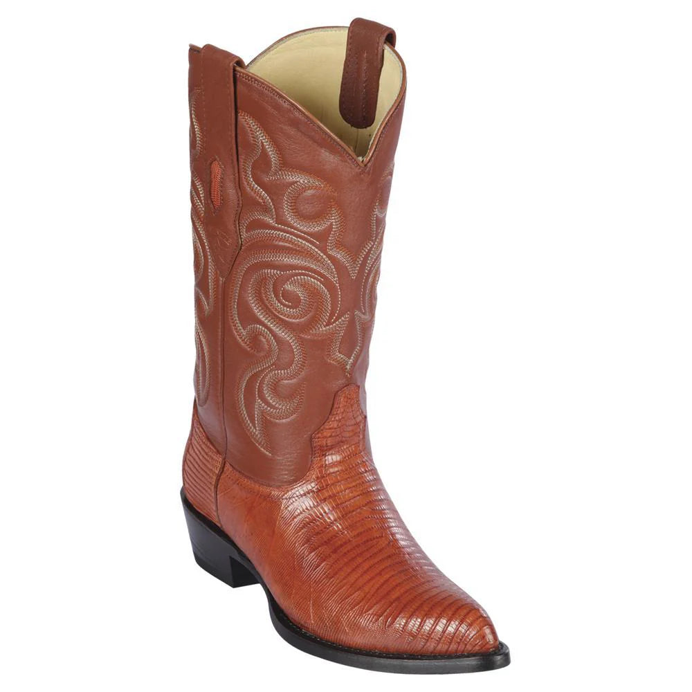 Cowboy boots for western wedding styleLos Altos 990703 Men's Cognac Cherry Genuine Teju J Toe Cowboy Boots