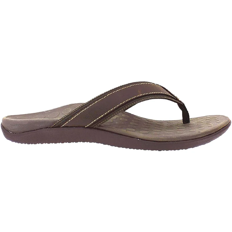 Sandals for beach soles-Men's Vionic Tide Brown Leather