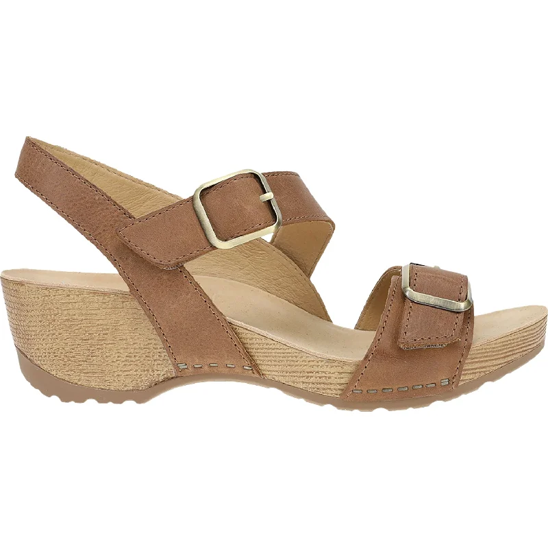 Sandals for outdoor comfort-Women's Dansko Trinity Tan Burnished Nubuck