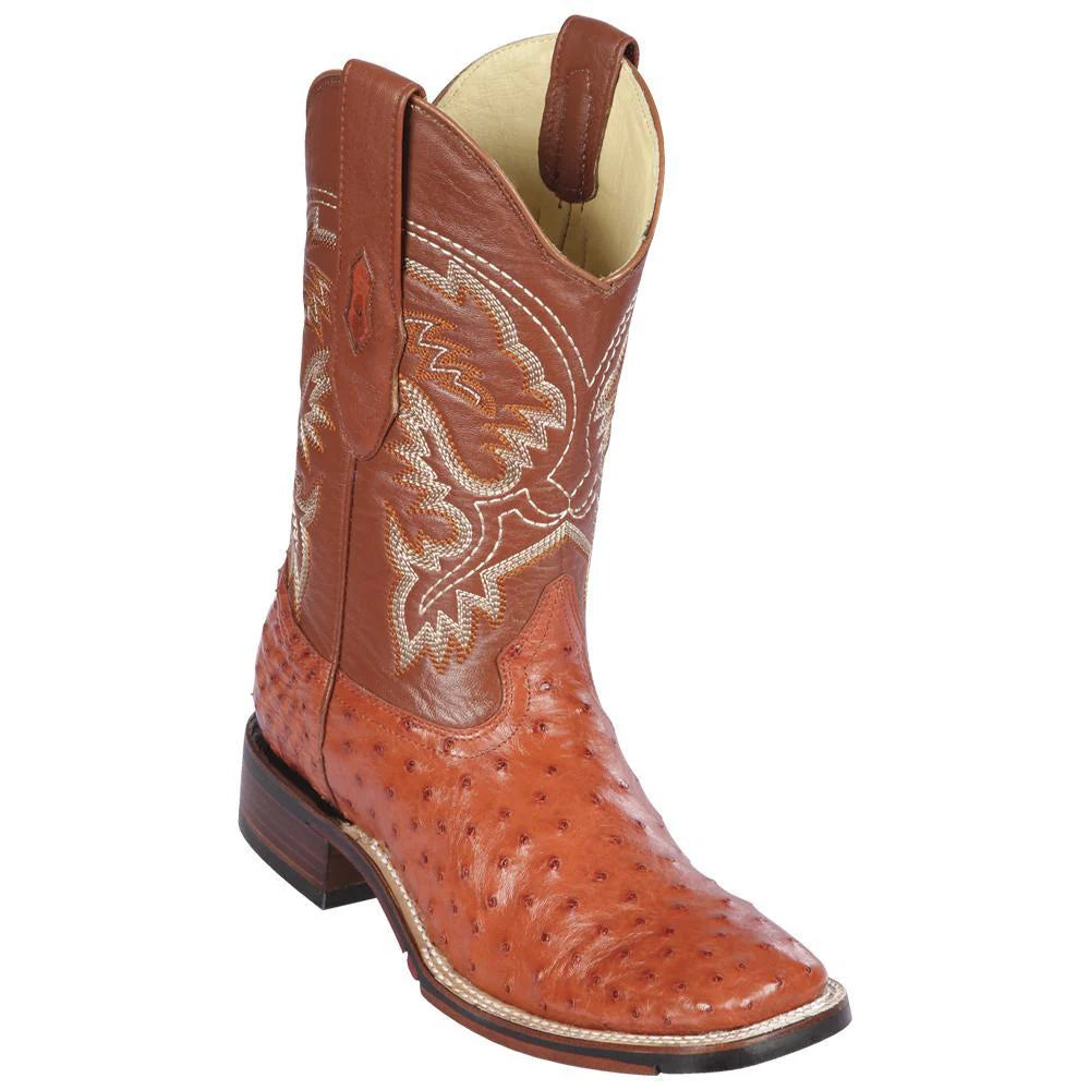 Cowboy boots for western travel bootsLos Altos 8260303 Men's Cognac Genuine Ostrich Wide Square Toe Cowboy Boots