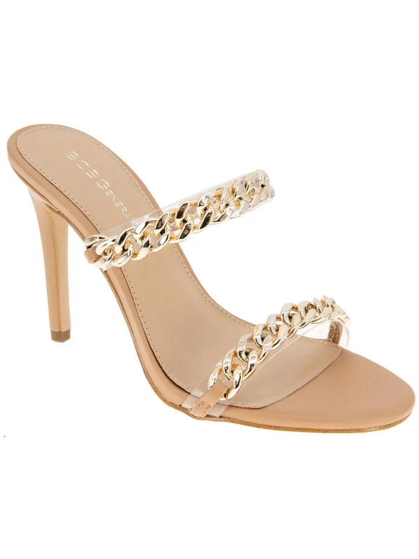 Heeled sandals with cushioned heel sole-Jesta Womens Chain Slip-On Slide