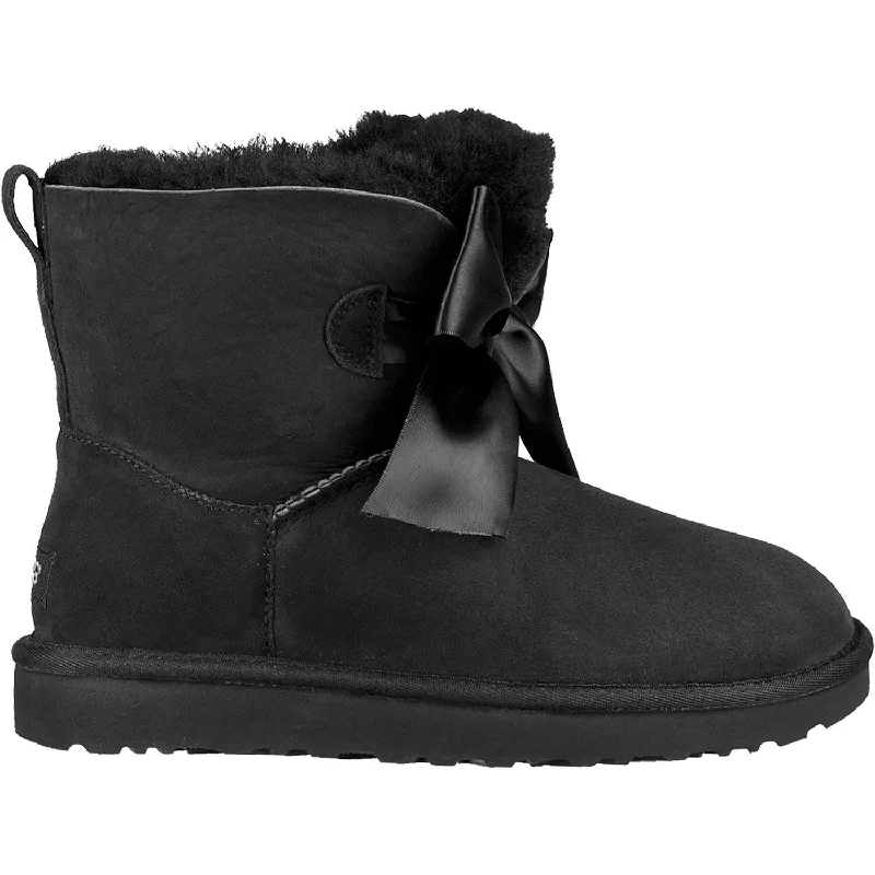 Booties with gentle solesWomen's UGG Gita Bow Mini Black Suede