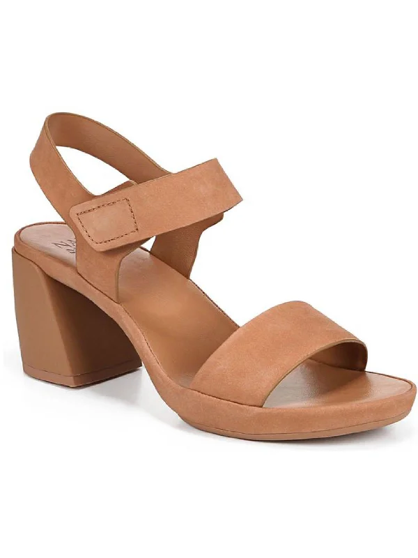 Heeled sandals pale orange-Genn-Rise Womens Suede Ankle Strap Heels