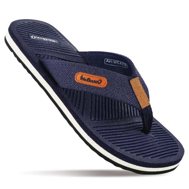 Sandals with vibrant heels-Walkaroo Men Flip Flop  - WC4276 Blue