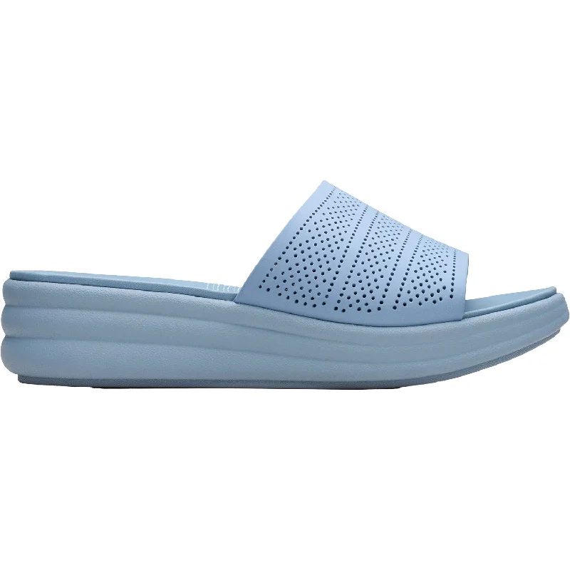 Sandals with soft soles-Women's Clarks Drift Twist Light Blue Synthetic