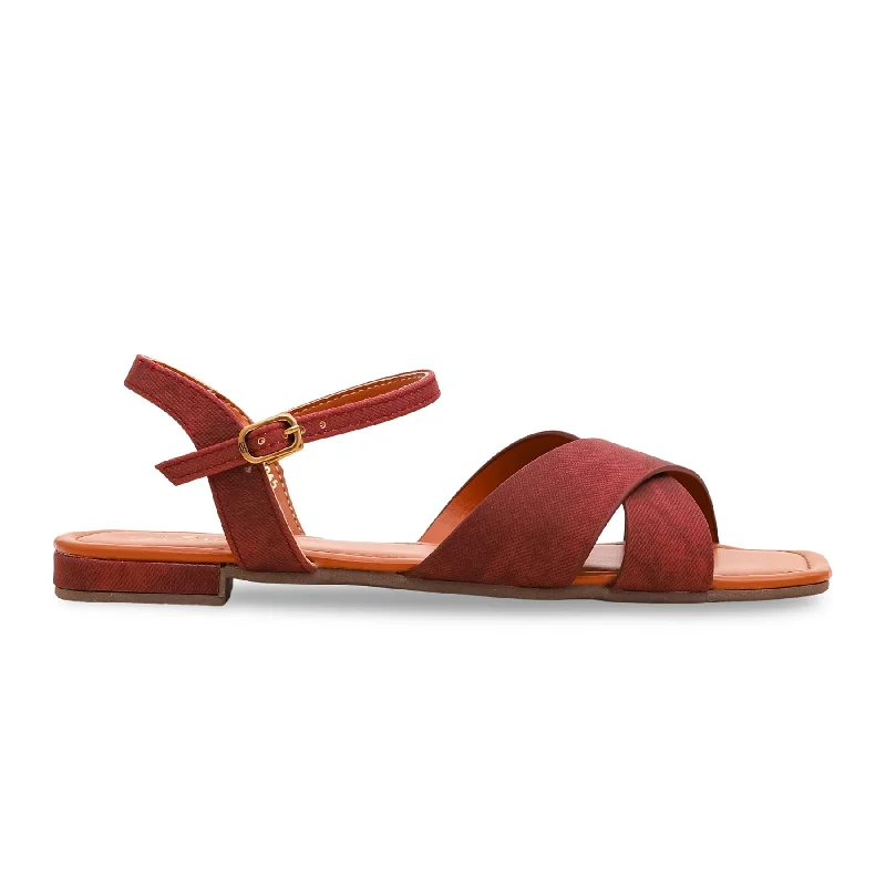 Sandals for outdoor wear-Maroon Formal Sandal FR5184